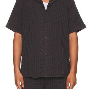 Oas Black Nearly Cuba Waffle Shirt for men