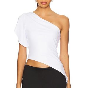 superdown White Marlene Asymmetrical Top