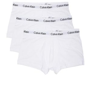 メンズ Calvin Klein コットンストレッチ3枚セットローライズトランクス ホワイト