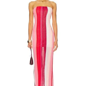 PQ Swim Red Jane Strapless Maxi Dress