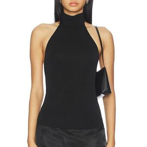 L'academie Black 'Academie Claudette Halter Knit Top