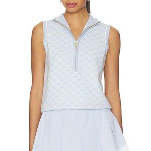 Varley White Vincent Half Zip Knit Top