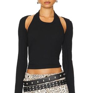 Lioness Black Sculpted Long Sleeve Tank