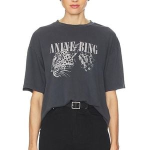Anine Bing Black Cohen Leopard Tee