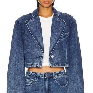 WeWoreWhat Blue Cropped Blazer Jacket