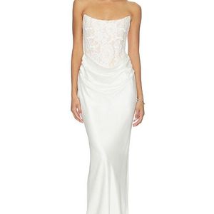 SAU LEE White Blair Lace Dress