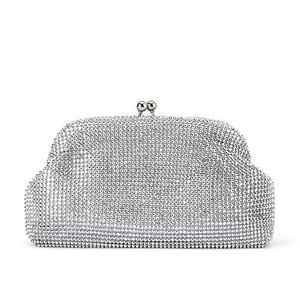 Olga Berg Metallic Ela Crystal Clutch