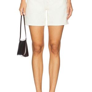 Levi's White 501 Mid Thigh Short