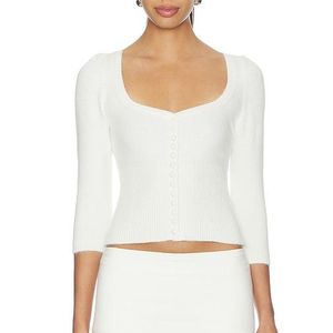 GUIZIO White Rocie Sweetheart Cardigan