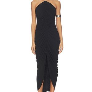 Alexander Wang Black Structured Bodice Midi Dress