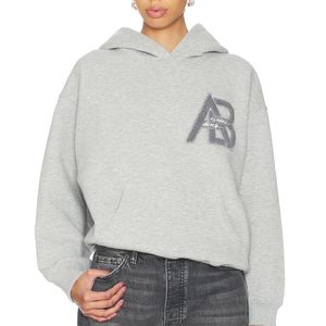 Anine Bing Grey Jaci Hoodie Letterman