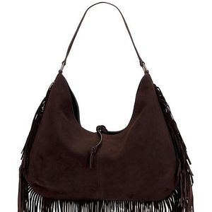 Free People Black Finn Fringe Shoulder Bag