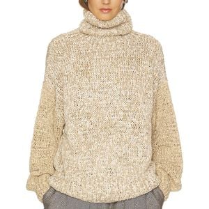 Helsa Natural Carrmen Marled Knit Funnel Neck