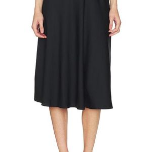 Frankie's Bikinis Black Harper Satin Midi Skirt