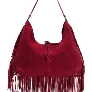Free People Red Finn Fringe Shoulder Bag