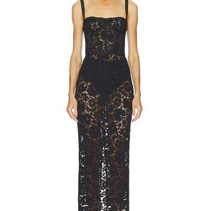 Camila Coelho Black Adilia Midi Dress