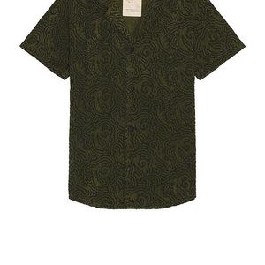 Oas Green Squiggle Cuba Terry Shirt for men