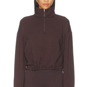 Varley Purple Sian Cropped Half Zip Midlayer