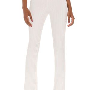 Privacy Please Weiß Ribbed Flare Pant
