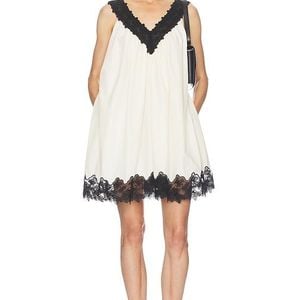 Helsa White Mini Dress With Lace