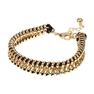 River Island Gold Tone Black Chain Bracelet for men