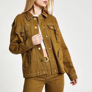 River Island Brown Utility Denim Army Jacket Brown D-ring Belted Cargo Trousers