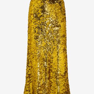 Roberto Cavalli Yellow Midi Skirt With Sequins