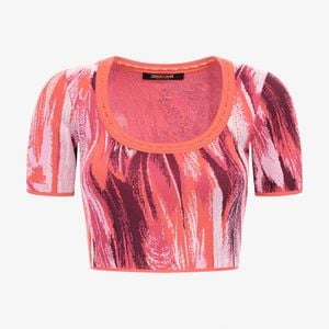 Roberto Cavalli Pink Plumange Print Top