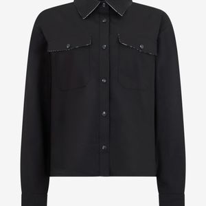Roberto Cavalli Black Shirt With Contrast Stitching