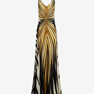 Roberto Cavalli White Ray Of Print Dress