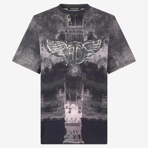 Roberto Cavalli Grey T-Shirt With Winged Monogram for men