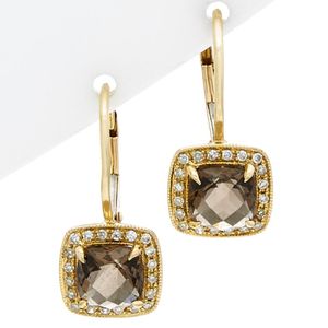 Diana M Metallic Fine Jewelry 14k 4.40 Ct. Tw. Diamond & Topaz Drop Earrings