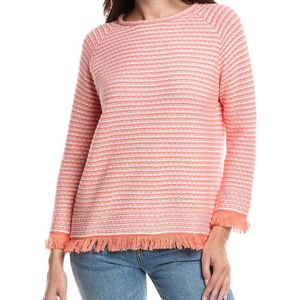 Forte Textured Fringe Sweater