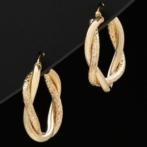 Italian Gold Black 14k Intertwined Hoops