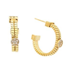 Meshmerise Metallic 18k Over Silver 0.06 Ct. Tw. Diamond Earrings