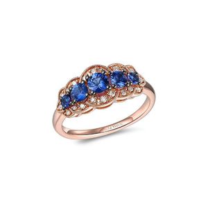 Le Vian Blue 14K Rose 0.85 Ct. Tw. Diamond & Sapphire Half-Eternity Ring