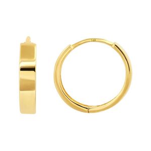 MaxColor Metallic 14K Huggie Earrings