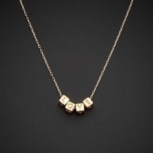 Italian Gold Black 14k Love Cube Adjustable Length Necklace