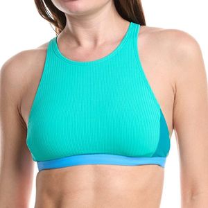Next Blue Streamline Rem Color Block High Neck Top