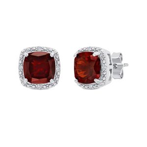 MaxColor Red 3.00 Ct. Tw. Garnet Stud Earrings