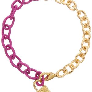 Juvell Pink 18k Plated Silk Link Bracelet