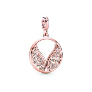 Pandora Pink Me 14k Rose Gold Plated Cz Angel Wings Medallion Charm