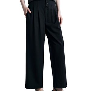 Adele Berto Black Wool-Blend Pant