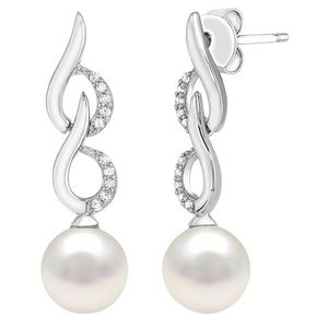 Pearls White Pearl & 8Mm Pearl Drop Earrings