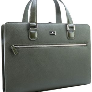 Bruno Magli Bruni Magli Green Leather Briefcase for men