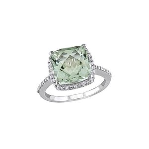 Rina Limor 10k 4.10 Ct. Tw. Diamond & Green Amethyst Ring