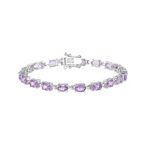 Gemstones White 7.74 Ct. Tw. Amethyst Tennis Bracelet
