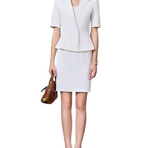 Bossy Chic White 2Pc Blazer & Skirt Set