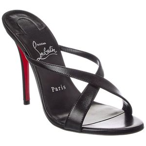 Christian Louboutin Metallic Mulazee Cross 100 Leather Sandal