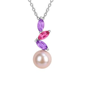 Rina Limor Pink 0.70 Ct. Tw. Gemstone & 8-8.5Mm Pearl Pendant
